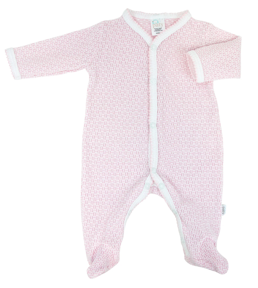 Paty Knit Solid Pink Footie