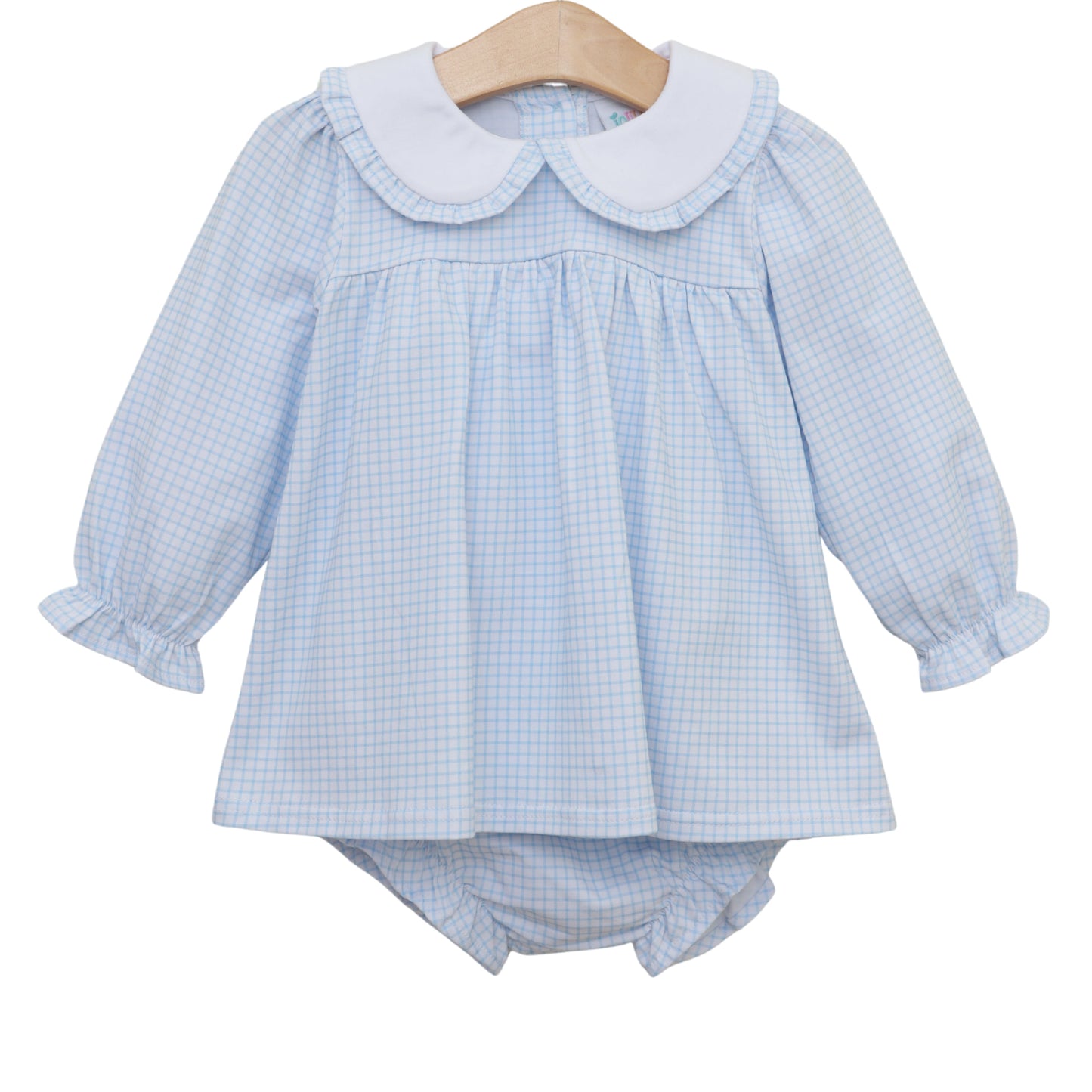 Catherine Diaper Set - Light Blue Windowpane