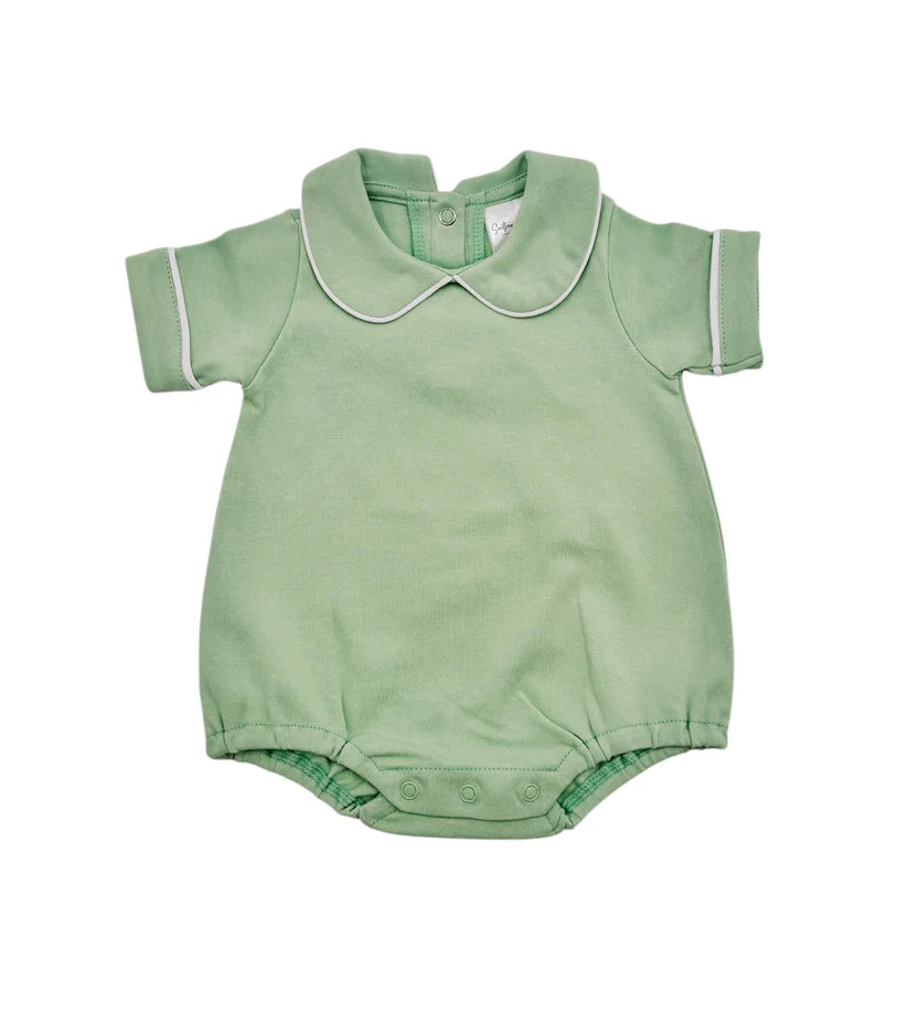 Boys Piping Collard Short Sleeve Bubble