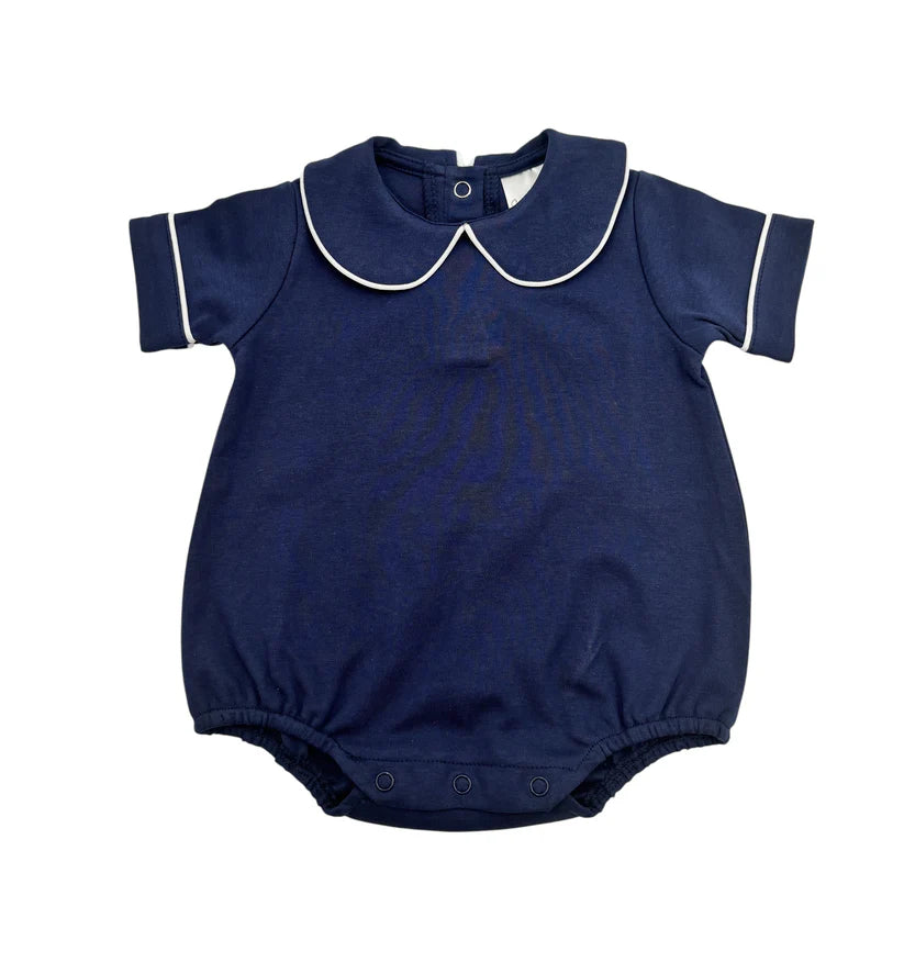 Boys Piping Collard Short Sleeve Bubble