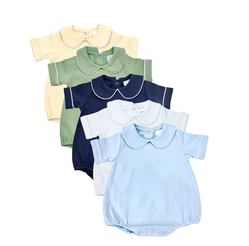 Boys Piping Collard Short Sleeve Bubble