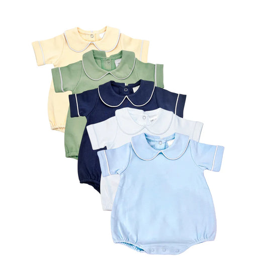 Boys Piping Collard Short Sleeve Bubble