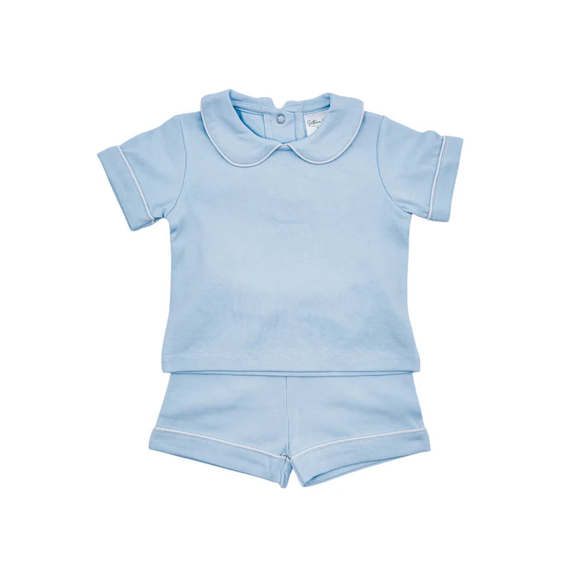 Boys Piping Collar Short Sleeve Set