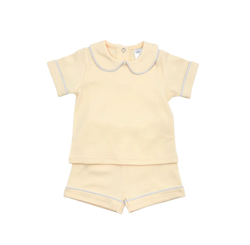Boys Piping Collar Short Sleeve Set