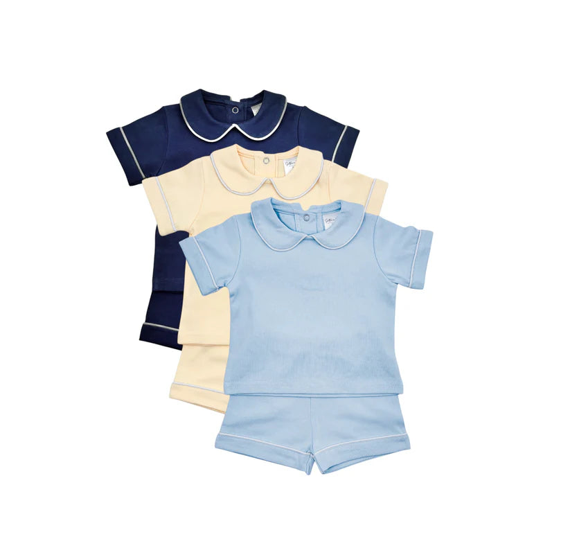 Boys Piping Collar Short Sleeve Set