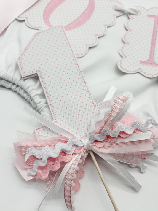 Pink Bitty Dot Cake Topper