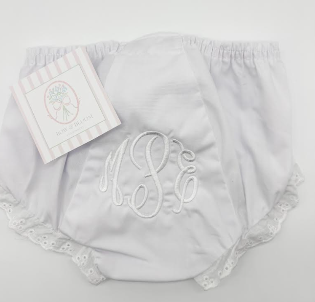 White Eyelet Trim Bloomers