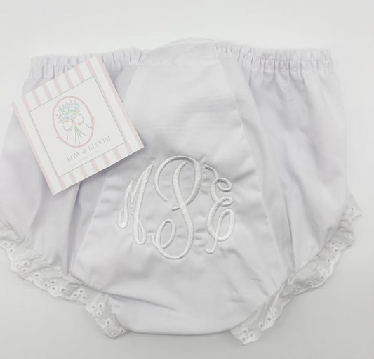 White Eyelet Trim Bloomers
