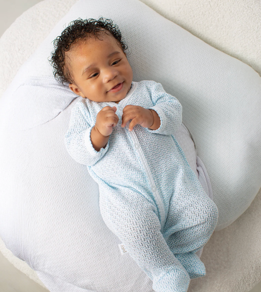 Paty Knit Solid Blue Footie