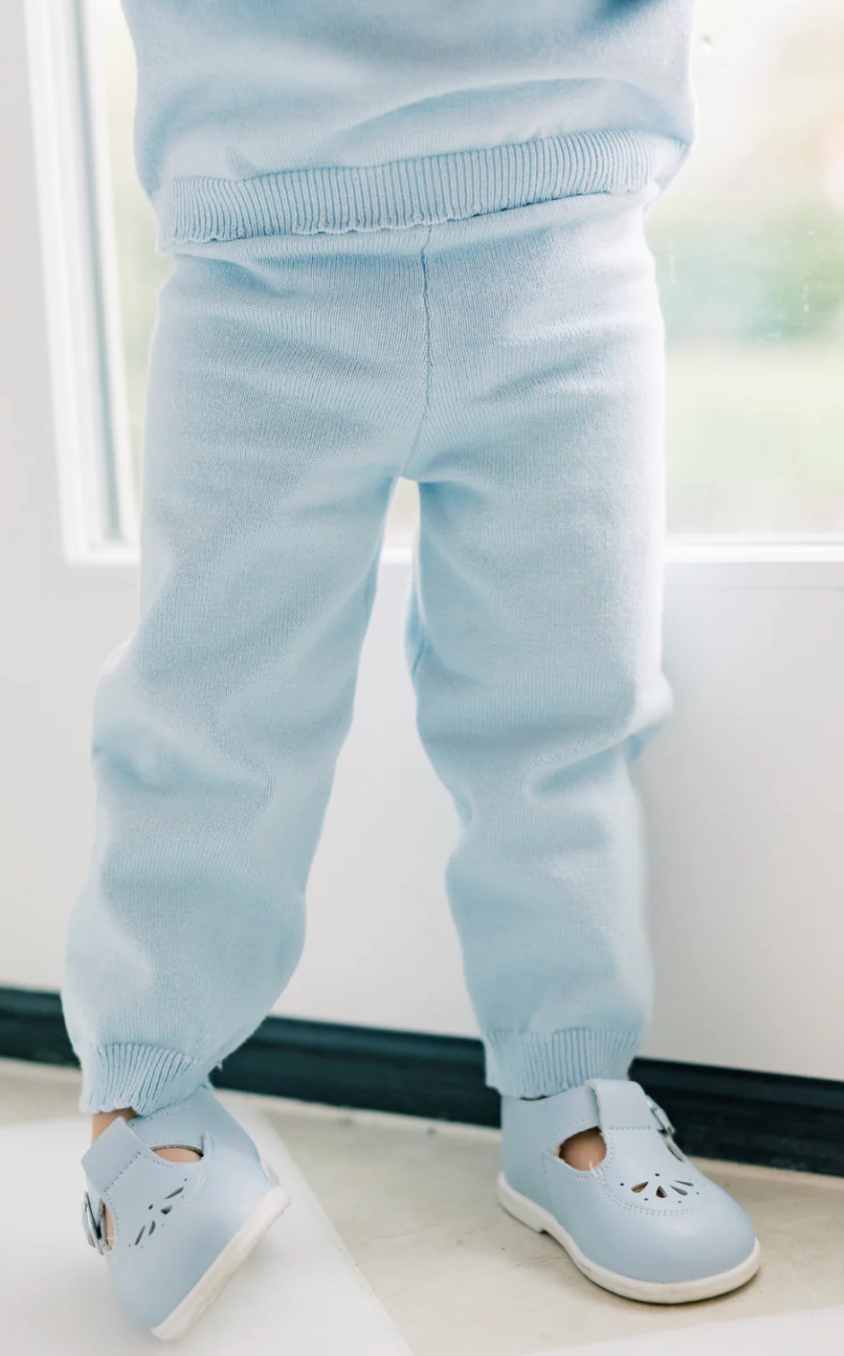 Blue Scallop Organic Cotton Knit Sweater Set - late Oct TAT